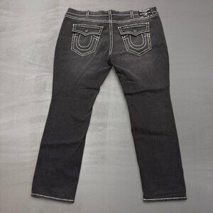 True Religion Black Ricky Flap Super T Men’s White Stitch Jeans Size 46 x 33